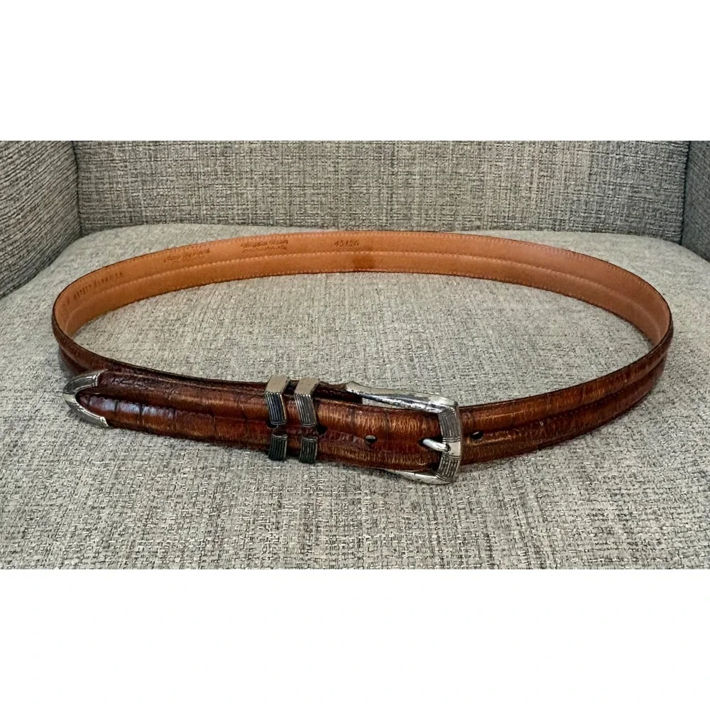 Martin Dingman Alligator Leather Belt Brown Handmade Austria 45126 Men's 34